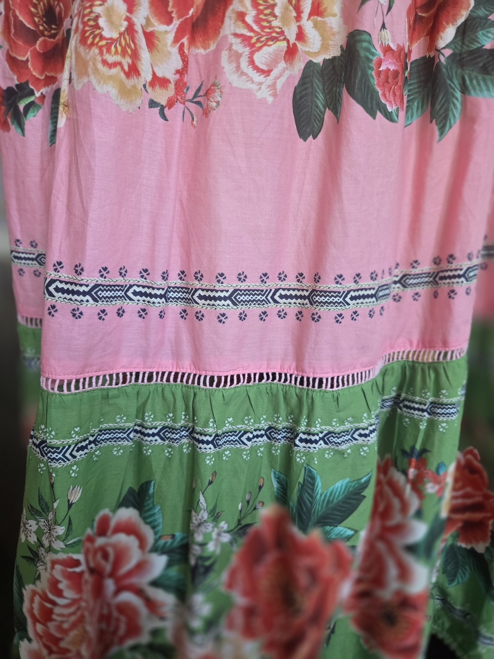 FARM Rio Yellow, Pink & Green Floral Halter Maxi Dress M - Picture 6 of 14